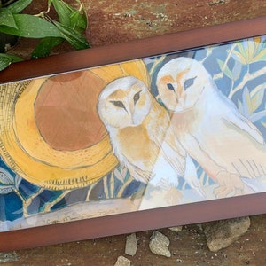 Copper Moon Barn Owls Print Buddies Ready to Ship image 1