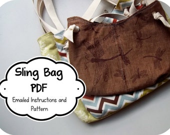 McIntosh Sling Bag Tutorial PDF Instructions - - 3 Bag Sizes - - Color Photos - - Printable Pattern - - Emailed within 24 hours