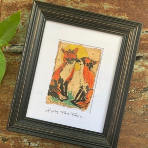 Kissy Face Foxes - Original Print & Painting