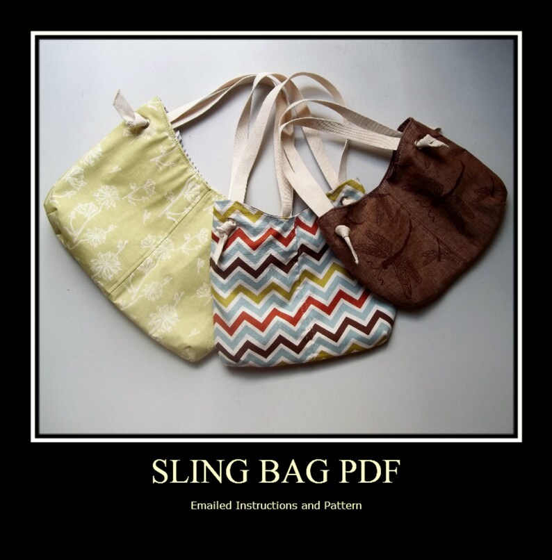 McIntosh Sling Purse Tutorial PDF Instructions Sling Bag 3 Bag Sizes Color Photos Printable Pattern Emailed Instructions image 1