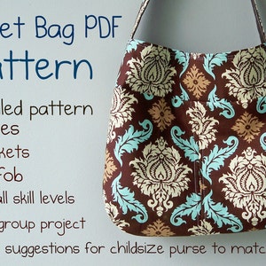 Bucket Bag PDF Pattern, Emailed Instruction and Pattern