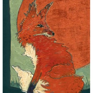 Red Fox Copper Moon Print - Various Sizes