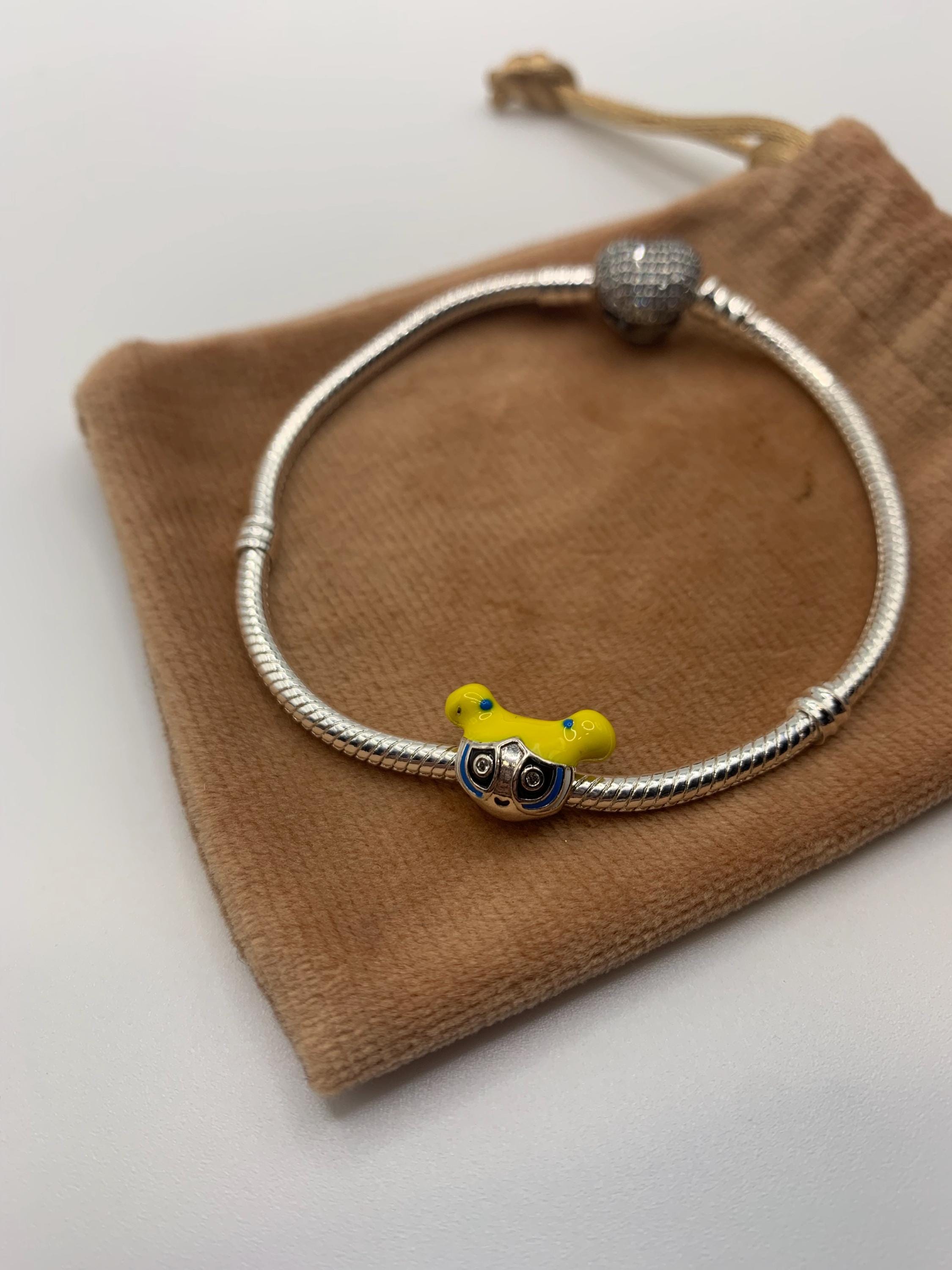 GENUINE S925 Sterling Bubbles Power Puff Girls Bracelet Charm Pendant