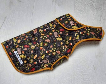 Small Dog Jacket - Woodland Print (Fall/Autumn colours)