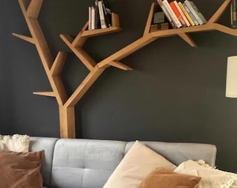 Étagère en forme de branche d'arbre - Étagères en bois 100% pin massif
