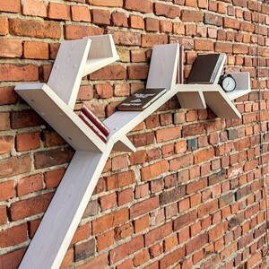 Bibliothèque de branche d’arbre, étagères flottantes, meubles faits à la main, support de livre, étagère de chambre pour enfants, décoration murale, chambre d’enfant murale