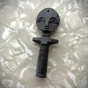 African Fertility Amulet Hand Carved Wood Ashanti Akwaba Ghana