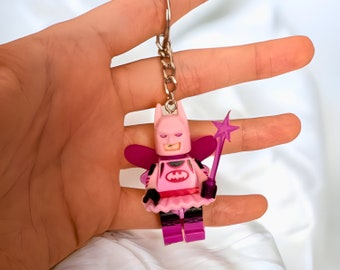 3D Fairy Bat-Man Keychain - Custom Superhero Figure, Unique Backpack Charm, Perfect Gift for Him