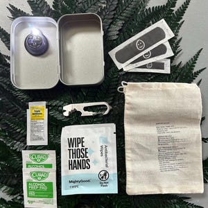 LIGHTWORKER EDC Altoids Style Survival Tin, Mini Emergency Kit, First Aid, Multitool, Button Light