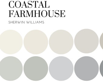 Paleta de pinturas Sherwin Williams Coastal Farmhouse (Descarga PDF)