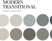 Modern Transitional Home Color Palette: Sherwin Williams Interior Paint (PDF Download)