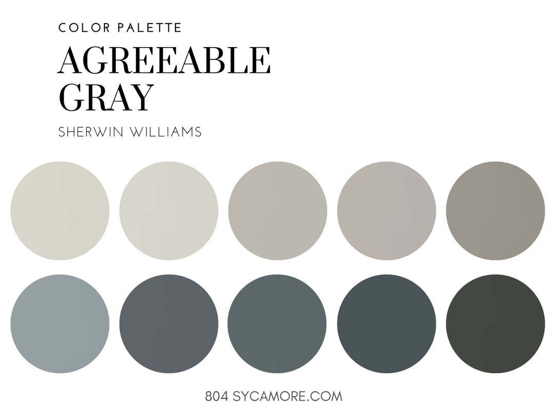 Agreeable Gray Home Color Palette, Sherwin Williams, Interior Paint