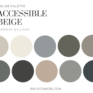 Accessible Beige Sherwin Williams Color Palette (PDF Download)