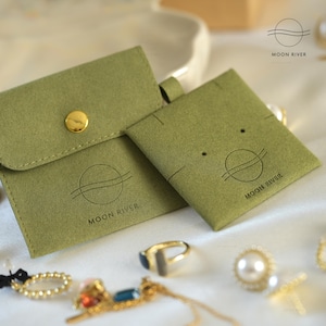 50pcs Custom Branded Jewelry Packaging Bags For Small Brand, Small Jewelry Business Packaging Solution, Minimalist Jewelry Packaging