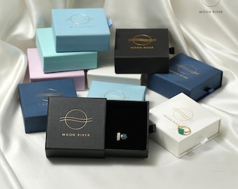 50pc Bulk Various Size Custom Logo Jewelry Packaging For Business, Wholesale Custom Branded Jewelry Packaging Boxes, Necklace, Earring, Ring