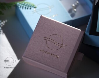 Großhandel 3,5 "x 3,5" Custom Logo Schmuck Verpackung Box für Business, Custom Branded Textured Drawer Style Schmuck Verpackung Boxen