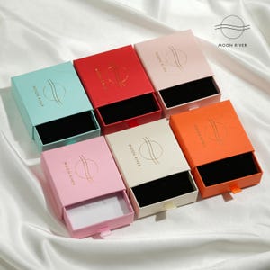 50pc 3.5"x3.5" Bulk Custom Logo Jewelry Packaging Boxes With Matte/Pearlescent Finish For Business, Custom Branded Jewelry Packaging Boxes