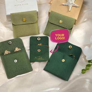 50 peças de bolsas de embalagem de joias com logotipo personalizado de luxo para empresas de joias, bolsas de joias com logotipo empresarial premium, colar, brincos, anel