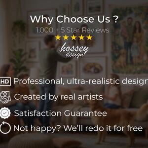HosseyDesign shop guarantees and five star reviews