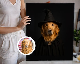 Ritratto di cane personalizzato per Halloween da foto – Arte canina personalizzata