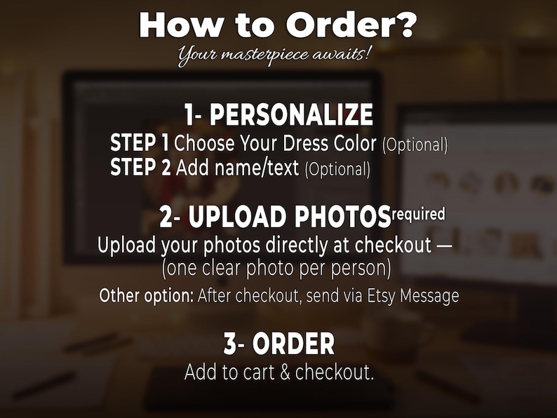 Three-step ordering guide for the custom princess portrait