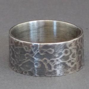 Wide Floral Band, Wide Silver Band, Cherry Blossom ring, Nature Ring, Silver Band Ring, Unisex Band, Textured Band, Wedding Band