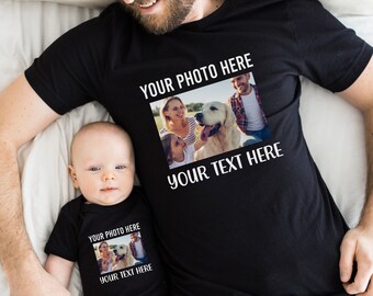 Personalized Kids Photo Tshirt, Custom Photo Toddler T-Shirt, Personalized Family Baby Bodysuit, Custom Picture Youth, Customized Kids Tee