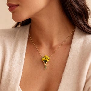 Collana con bouquet fai da te - Ciondolo portafiori, collana con mini vaso, regalo unico per lei, regalo per damigella d'onore