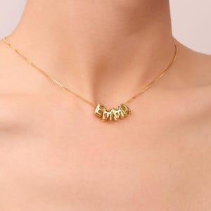 Collar con nombre de burbuja | Collar con letra de burbuja | Dije inicial de burbuja 3D | Collar con nombre personalizado | Regalo de graduación para ella
