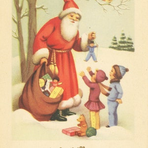 vintage Święty Mikołaj Joyeaux Noel Natychmiastowe pobieranie cyfrowe pobieranie