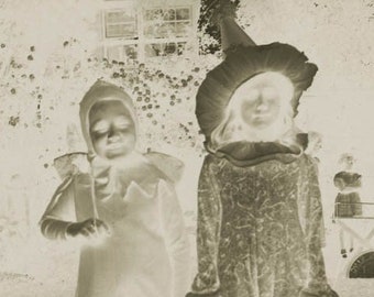 1930 Disfraz de Halloween Negativo Positivo para Niñas Bruja y Elfo inusual 42 S