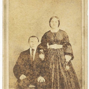 ヴィンテージ写真 1865 CDV ブロックマン カップル オハイオ州ベッツビル ドイツ シュトゥットガルト 14 N