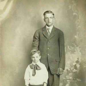 vintage Foto 1907 Big Brother & Little Brother WEstern RPPC 25 T