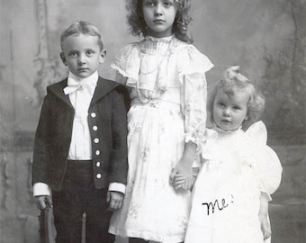 Vintage Photo Antikes Kabinett Karte Foto 1900er Jahre Schöne Kinder Denver CO Nast Studio (Me)