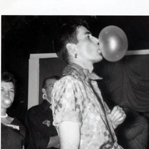 vintage photo Instant Download Bubble Gum Blowing Young Party Man Gay Int