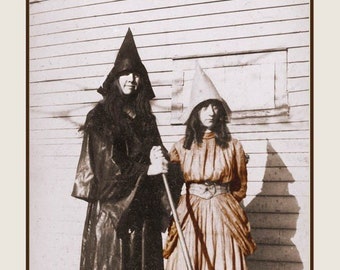 Hexen Halloween Grußkarte Hexe Besenstiel