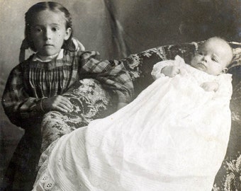 vintage photo 1914 RPPC Children Baby Brothers Sisters RPPC 4 photo Lot