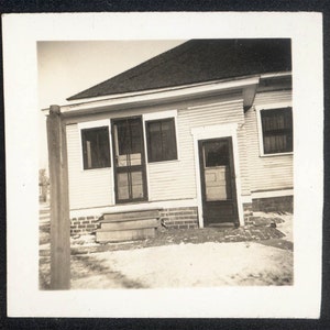 Vintage photo Architectural House with FAce Black and White