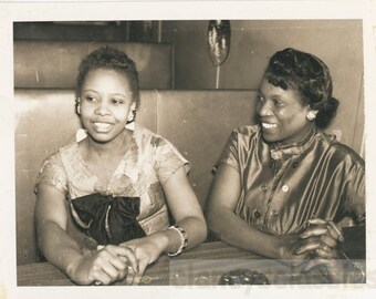 vintage photo 1951 African American Women at Restaurant Dressed Up Polaroid73 F