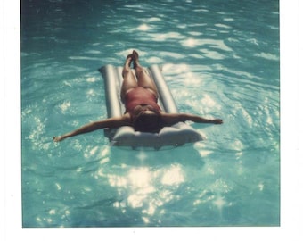 Vintage Foto David Drapkin Orig Polaroid TIME LIFE Fotograf Badeschönheit Pool DREAMY54 Y