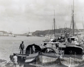 vintage photo 1929 Harbor of Havana Cuba Fishing Boats