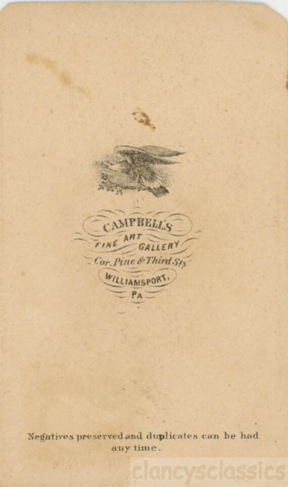 Vintage Photo 1865 Vere E Campbell's CDV Williamsport Gentleman 43