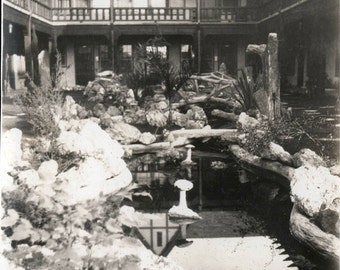 vintage photo 1927 Mariposa Lodge Los Angeles Courtyard Gardens