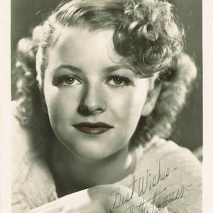 vintage photo 11930s Hollywood Star Betty Furness Autographed 5X7 Hand Colored