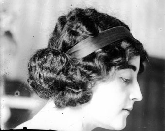 Vintage Foto Kunstdruck Künstler Model Französische Frau Nachdenkliches Profil 1900