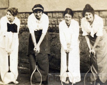 vintage Foto Vintage 5 Foto Lot Tennis Turnier 2nd Platz Band 66Y