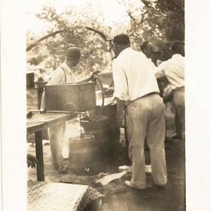 vintage photo 1934 Cigar Guy Steps up for Mug of Home Brew Beer at Still 64 V