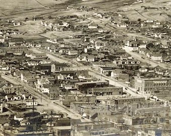 1910er Jahre Cripple Creek Colorado Panorama Bergblick RPPC Foto