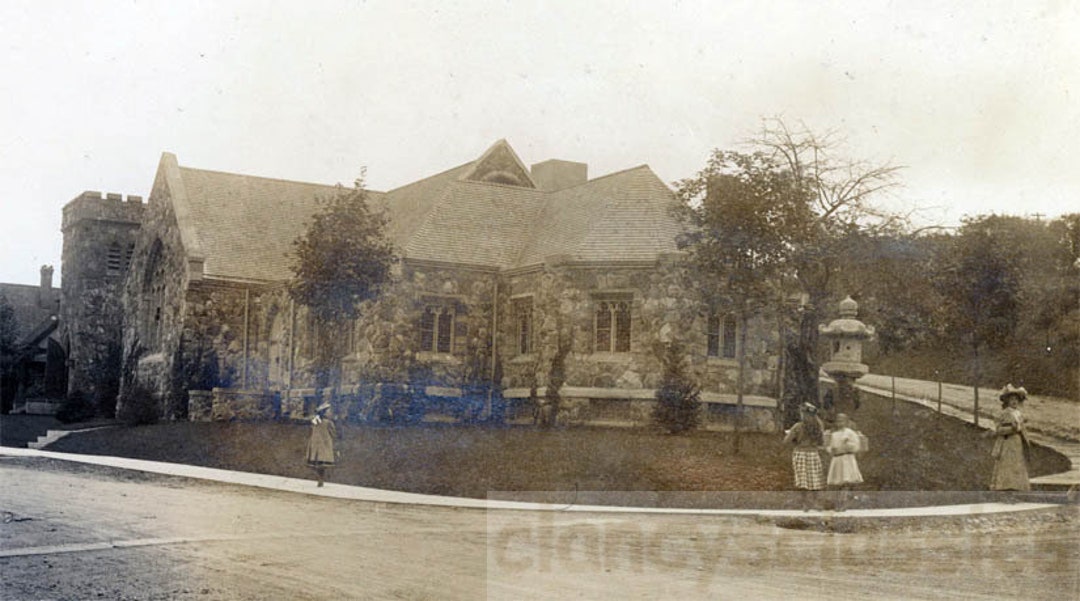 Vintage Photo 1913 Briarcliff Manor NY Historic Congregational Stone
