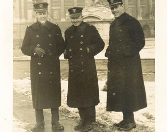 Vintage Foto 1940er Jahre Schnappschussfoto US Navy Offiziere Place de la Concorde Paris Frankreich WWII Era 72 C